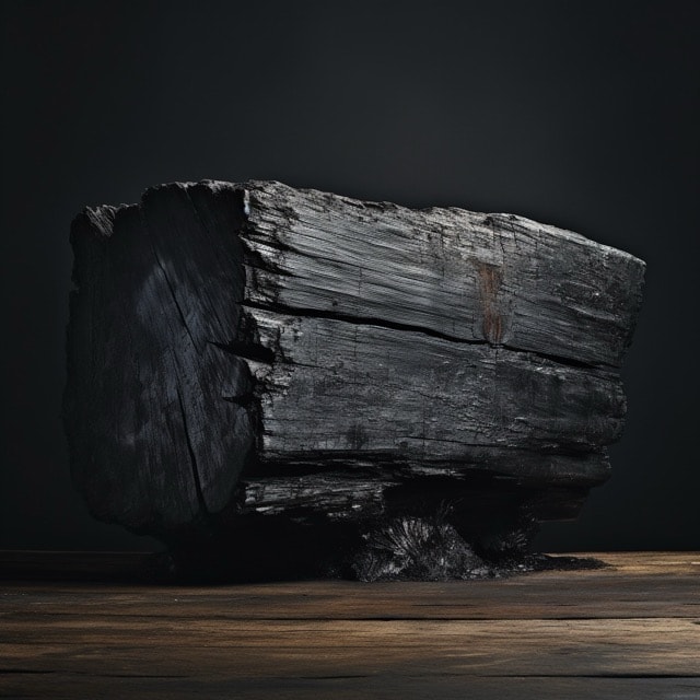 Charred timber